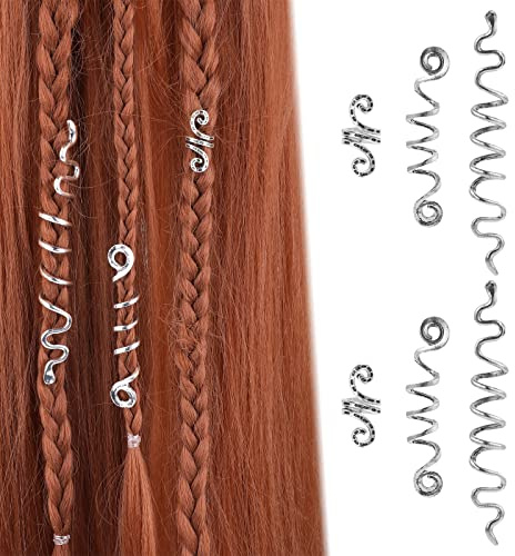 WLLHYF 6-Piece Snake Hair Braids - Metal Hair Jewelry Clips & Cuffs: Spiral Serpent Celtic Design for Women & Girls