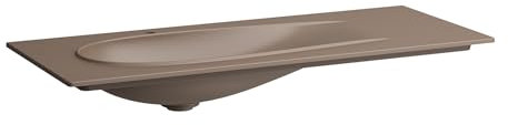 LAUFEN Il Bagno Alessi Aufsatzwaschtisch, ohne Hahnloch, mit Überlauf und Ablaufventil, 120x50cm, H8179791881091, Farbe: Caffè matt