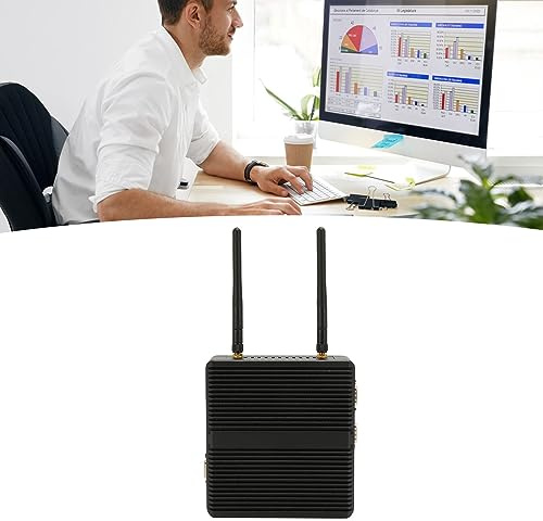 Sxhlseller Mini Computer, CPU J4125 DDR4 Mini PC Supporto 4K con Due Porte LAN Gigabit, PC Industriale Fanless 8G con WiFi per Win7 10, Computer Desktop (CPU J4125+DDR4 8G+SSD 128G Spina UE)