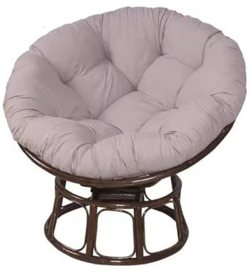 Papasansessel Kissen Sitzauflage, Rundes Stuhlkissen Wasserdicht, Papasan Sitzkissen, Polster Sitzpolster für Schwenksessel, Hängesessel für Garten Gartenmöbel Stuhlauflage, Hellgrau, 120 x 120 cm