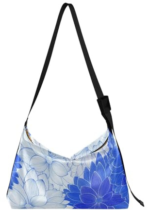 Sac à bandoulière pour homme Motif dahlia Bleu, Dahlia bleu, 1 Size