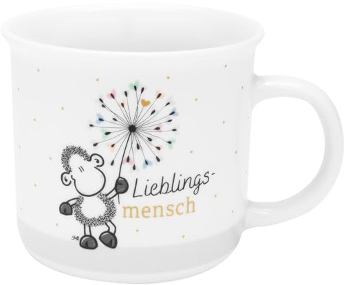 Sheepworld Tasse mit Motiv Mensch | Lieblingstasse in Geschenkbox, Porzellan, 38 cl, Tasse mit Spruch | Geschenk, Geburtstag, lustiges Geschenk | 48941, Weiß