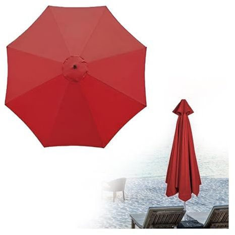 QIQVIV Toile De Rechange pour Parasol Déporté De 2 M/2,7 M/3 M pour Parasol Déporté À 6/8 Baleines(Color:Red,Size:8 Ribs-3.0m(9.8ft))