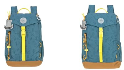 LÄSSIG Kinderrucksack Kindergartenrucksack wasserabweisend & Kinder Wanderrucksack Kinderrucksack mit Brustgurt gepolsterte Schultergurte wasserabweisend, 14 Liter/Big Outdoor Backpack Adventure Blau