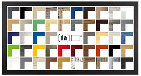 Colorello Bilderrahmen Posterrahmen Puzzlerahmen 33x98 cm Schwarz Gemasert 98x33 cm mit weisser Rückwand und klarem Acrylglas