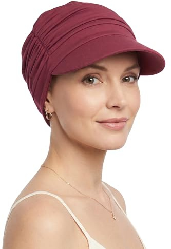 Deresina Headwear Bambus Schirmmütze, Chemo Kopfbedeckung Sommer für Damen, Volle Kopfbedeckung, 50+ Sonnenschutz