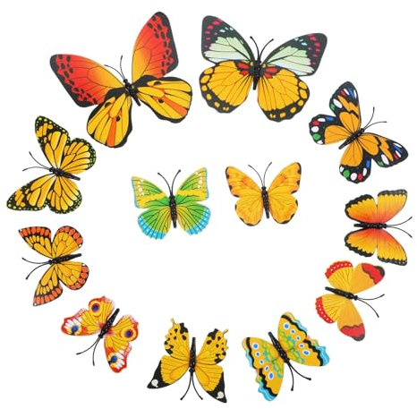 Hohopeti 24stücke Teiliges Schmetterlings Wandtattoo Pvc Wanddekoration Für Schlafzimmer Und Kinderzimmer Raumdeko Mit Leuchtenden Farben Und Einfacher Anwendung