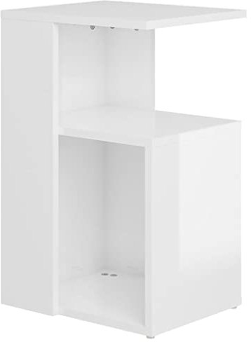 HETFTJN Nachttisch Schmal Kleiner Beistelltisch Outdoor Betttisch Bedside Tables - Beistelltisch Hochglanz-Weiß 36x30x56 cm Holzwerkstoff für Balkon Schlafzimmer Wohnzimmer Outdoor
