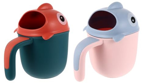SHOWERORO 2 Stücke Baby Bad Spülen Tassen Baby Löffel Dusche Shampoo Scoop Sprinkler Set Für Sicher Haar Waschen Pp TPE
