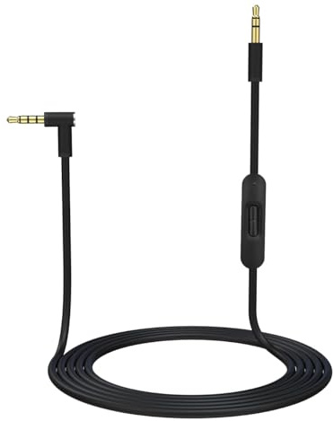 Ersatz Audiokabel Aux Kabel | 1,4 Meter mit Inline Mikrofon und Steuerung | Kompatibel mit Beats by Dr. Dre Kopfhörern Solo Studio Pro Detox Wireless Mixr Executive Pill (Schwarz)