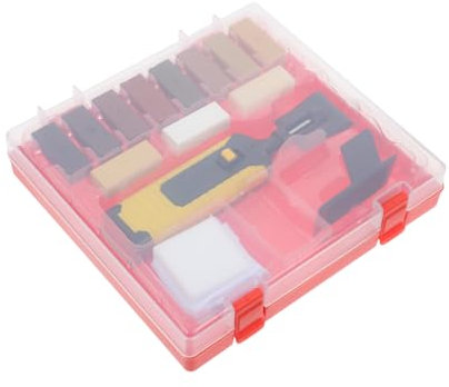 jojofuny Kit de Réparation pour Parquet, Bois Dur et Meubles, Pénètre les Rayures et Trous, avec Stylo Chauffant Électrique, Bloc de Cire et Éponge, Usage Bureau
