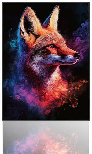 Fuchs Malen Nach Zahlen, Abstrakt Malen Nach Zahlen Kinder, DIY Paint by Numbers Erwachsene Handgemalt öLgemäLde Leinwand für Heim Wohnzimmer Wand Deko, Geschenke für Frauen, Ohne Rahmen 60x80cm SR-0