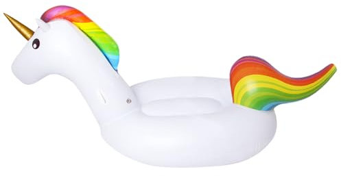 Wlicon Unicorn Float Inflatable Unicorn Float Fun Beach Floaties Suitable for Beach Ocean Summer Swimming Pool Adult Party Decoration (White)