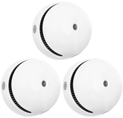 Rauchmelder 10-Jahres-Garantie Feuermelder 3 Stück,Testknopf und Lauter 85 dB Alarm,Einfache Installation,Standalone Flacher Brandmelder für den Brandschutz zu Wohnungen und Büros