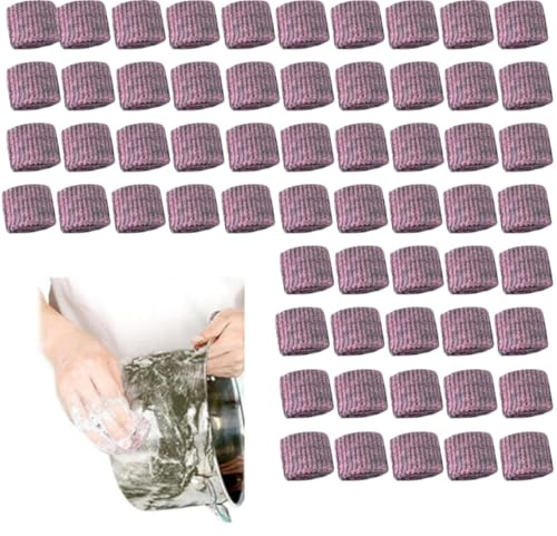 Tampon avec Savon de 30/60pcs tampons de Laine d'acier pré-savonnés, tampons brosses à récurer métalliques Anti-Rayures pour Nettoyer Les casseroles, poêles, Fours et Graisses tenaces