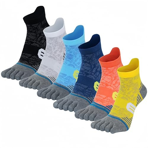 Calzini con Dita da Sportivi per Uomo Traspiranti Corsa Calze Running Sport Calzini Caviglia Atletici Traspirante 6 Paia