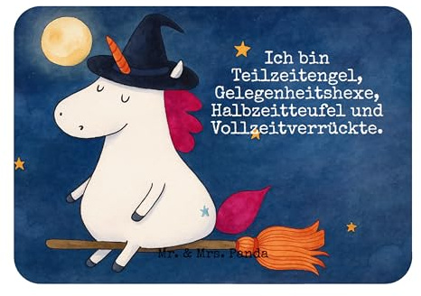 Mr. & Mrs. Panda Magnet Einhorn Hexe Design - Geschenk, Engel, Dekomagnet, whiteboardmagnet, Teufel, Frau, zettelhalter, Einhörner, Freundin, Kühlschrankmagnet, haftmagnet, Unicorn