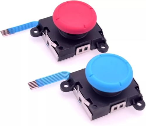 FPC 1x Blue & 1x Red Analog Thumb Stick Joystick Replacement, Compatible with Nintendo Switch/Switch Lite/Switch Oled Consoles