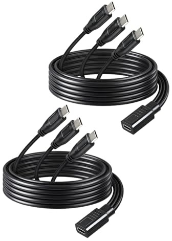 GELRHONR USB C Verteiler 1 zu 3, USB C auf 3 Typ C Verlangerung Splitter 5V mit Handys Tablets und mehr 1M/3Ft (2Pack) &Only Aufladen