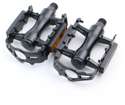 SUPVOX Pedali Per Bici Da Trekking e Pista Coppia Nera in Metallo e Plastica Tensione Regolabile e Superficie Antiscivolo Per Utilizzo Sicuro