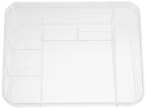 VICASKY Boîte à Maquillage Transparente 8 Compartiments Medium Organiseur Cosmétiques pour Femmes Bureau Coiffeuse Rangement Maquillage Multifonction