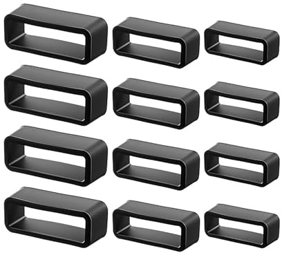 xx-uv 12-pack silikonarmbandshållare | 18 mm, 20 mm och 22 mm ersättningsslingor | Mjukt klockband, fästanordning och hållare för smartklockor, sportband och klassiska remmar