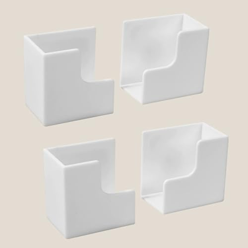2 Paar küchenwaage Wandmontierte Waagen Aufbewahrungshalterung- Verstellbare Organizer Elektronische Waagehalter,Kunststoff Ohne Bohre für Badezimmer Küche Fitnessstudio Schlafzimme (White)