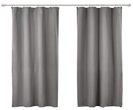 WOLTU Vorhang Blickdicht Gardinen mit Kräuselband für Schiene, 2er Set Leichte & weiche Verdunklungsvorhänge wärmeisolierend Thermovorhang Kälteschutz für Wohnzimmer Schlafzimmer, 135x175cm Dunkelgrau