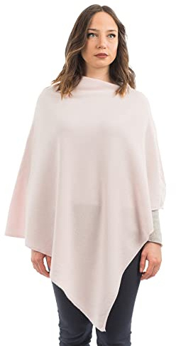 DALLE PIANE CASHMERE Poncho Donna Misto Cashmere Lana - Rosa