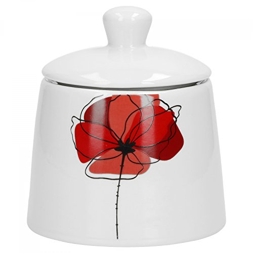 Van Well Monika Sucrier avec couvercle, ø 90 mm, 280 ml, décor floral, Café Accessoires, élégant Porcelaine de Marques