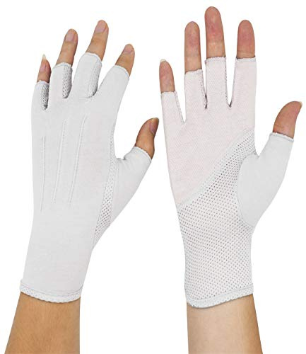 Bienvenu Mens Wrist Half Fingers Sunshade Lightweight Gloves for Outside Golf Working Gardening Climbing Activities, Gray