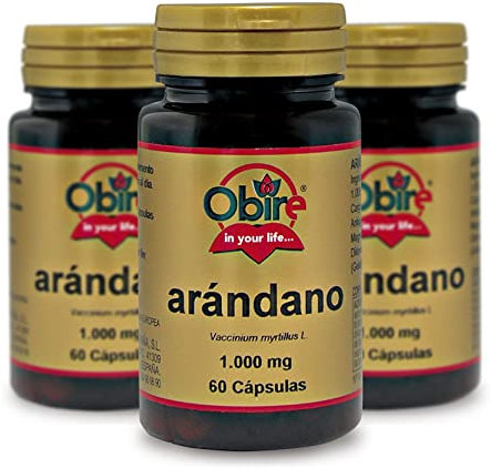 Obire | Arándano 1000 mg | 60 Cápsulas | Pack de 3 Unidades | Extracto Seco Rico en Vitamina C | Bienestar General