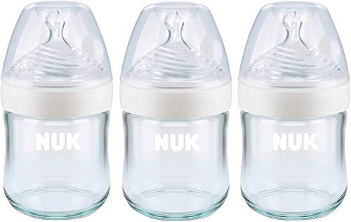 NUK Simply Natural Glass Bottles, 4 Oz, 3 Pack