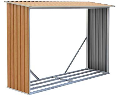G21 Kaminholzregal WOH 181, 242 x 75 cm, braun