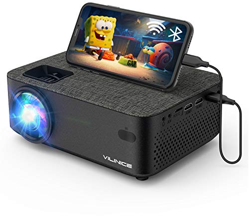 VILINICE - Mini proiettore per home theater Full HD, proiettore WiFi da 6000 l, supporta 1080P Multimedia 240, videoproiettore LED compatibile con TV Stick, HDMI, SD, AV, VGA, USB, PS4, smartphone