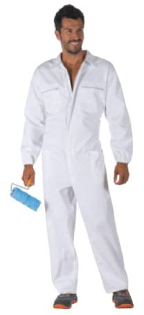 LOGICA Tuta da lavoro bianca 200gr in cotone 100% modello massua per imbianchino 9070BIANCO - XXL, Bianco