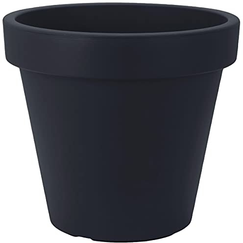 Muddy Hands Large Plant Pot Outdoor Garden Round Flower Tree Plastic Planter (Ø - 50cm, Black)