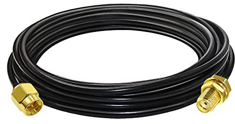 TUOLNK SMA-Stecker auf SMA-Buchse Koaxialkabel RG58 WiFi-Antennenverlängerungskabel 5 m (16.4 ft) 2G 3G 4G LTE verlustarmes HF-Koaxialkabel