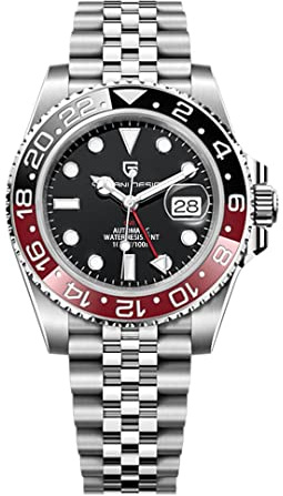 Pagani Design GMT Herren 40 mm Automatikuhr Saphirglas Edelstahl 100 Wasserbeständigkeit Analoguhr Mechanische Herrenuhren Geschenkuhr für Herren