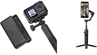 DJI Osmo Action 3 Adventure Combo, Waterproof Action Camera with 4K HDR, 10-Bit Color Depth & OSMO Mobile 6 Smartphone Stabilizer, in Three Axis for phones, Integrated Extensible Arm
