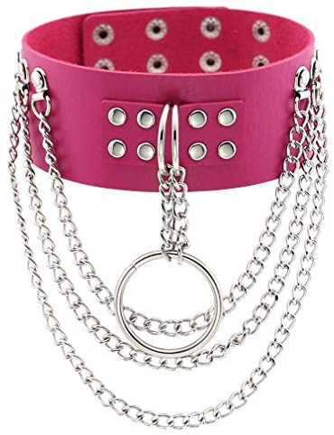 Collana girocollo in stile punk con catena a forma di clavicola, collana in pelle, accessori per il corpo per donne e ragazze