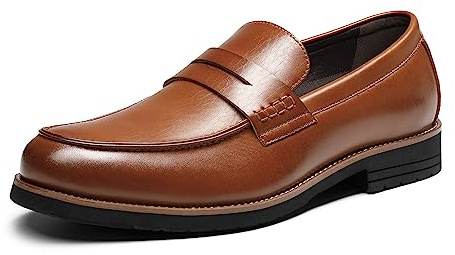 Bruno Marc herrklänning slip-on Penny Loafers formella skor, Brun, 11