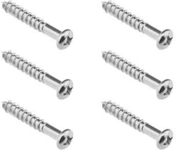 LT Easiyl 6 Stück Tremolo-Brückenschrauben PRS-Stil E-Gitarren-Brücken-Befestigungsschrauben Schrauben aus Legiertem Stahl für E-Gitarren-Halsplatten-Rückseitenabdeckungen Silber