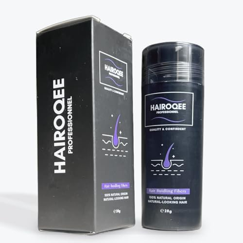 Fibres capillaires Naturelles - 28g - Poudre cheveux, Poudre Densifiante, Poudre Volume Hair Building fibers à base de kératine Fibres capillaires (Noir)