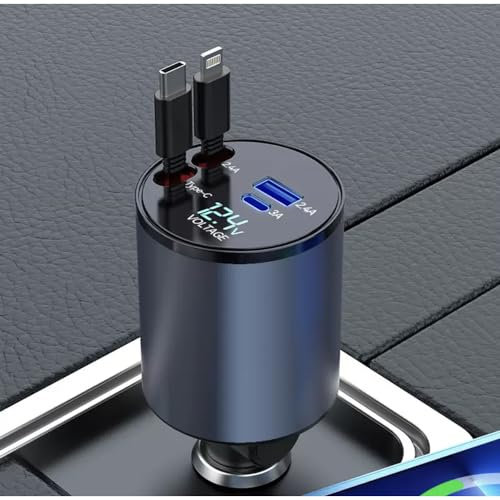 10jQkk Coche Cargadores de Coches para Renault Austral,Mechero Cargador de Coche USB Adaptador Carga Rápida Movil Carga Rapida Enchufe Mechero Accesorios,A