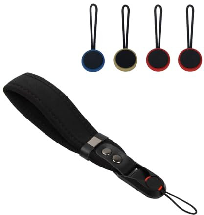 Cinghia da Polso per Fotocamera, Cinturino da Polso con Fibbia a Sgancio Rapido, Cinghia per Fotocamera Neoprene Regolabile, Laccio da Polso per Fotocamera per Telecamere Compatte (Nero)