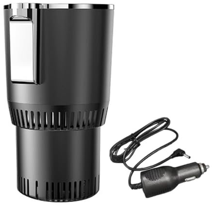 Sghtil Chauffe-Eau de Voiture, Chauffe-Café et Refroidisseur d'eau 2 en 1 | Extenseur de Tasse de Voiture antidérapant, Noir