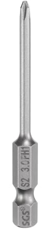 sourcing map #1 Phillips Screwdriver Bit PH1 1/4 Hex Shank 2.56 (65mm) Long Magnetic S2 Steel Industrial Grade Screw Driver Bit Cross Head Electric Drill Bits 0.118 (3mm) Rod