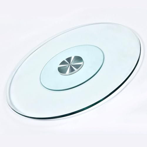 Lazy Susan In Vetro Da 60-80 Cm, Piatto Girevole Rotondo, Formaggiera Da Tavola Trasparente, Piatto Girevole Per Torte, Piatto Di Servizio Centrotavola Antiscivolo, Per Tavolo Da Pranzo(60cm)