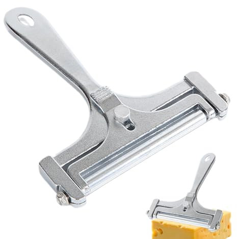 Adjustable Cheese Slicer - Handheld Stainless Steel Cheese Cutter with Thickness Control | Perfect for Hard & Soft Cheeses | Easy-to-Use Kitchen Tool